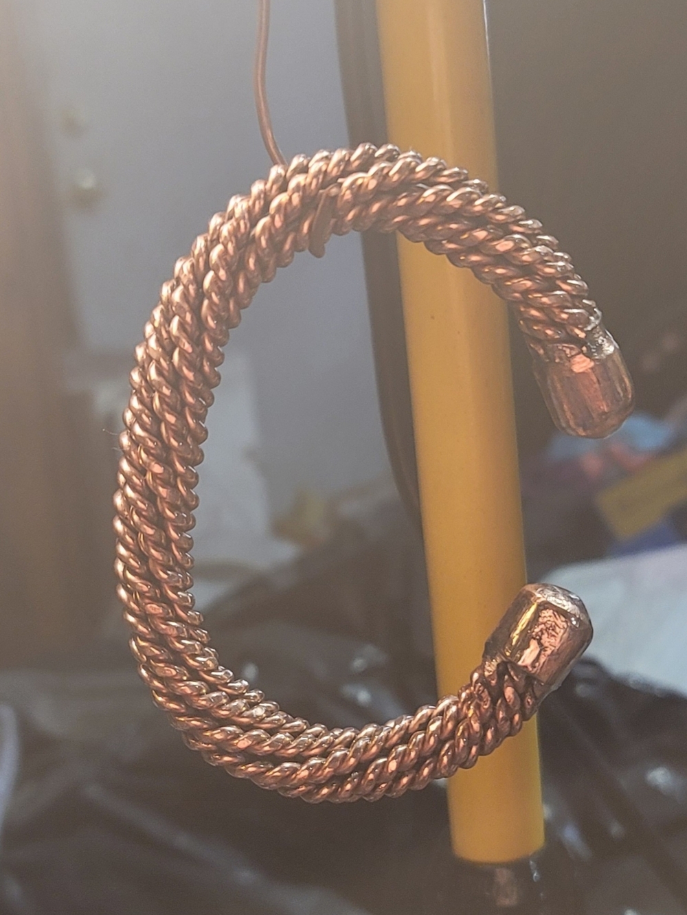 HEAVY Handmade 100% Solid Copper Twisted Torque Cuff - 11"